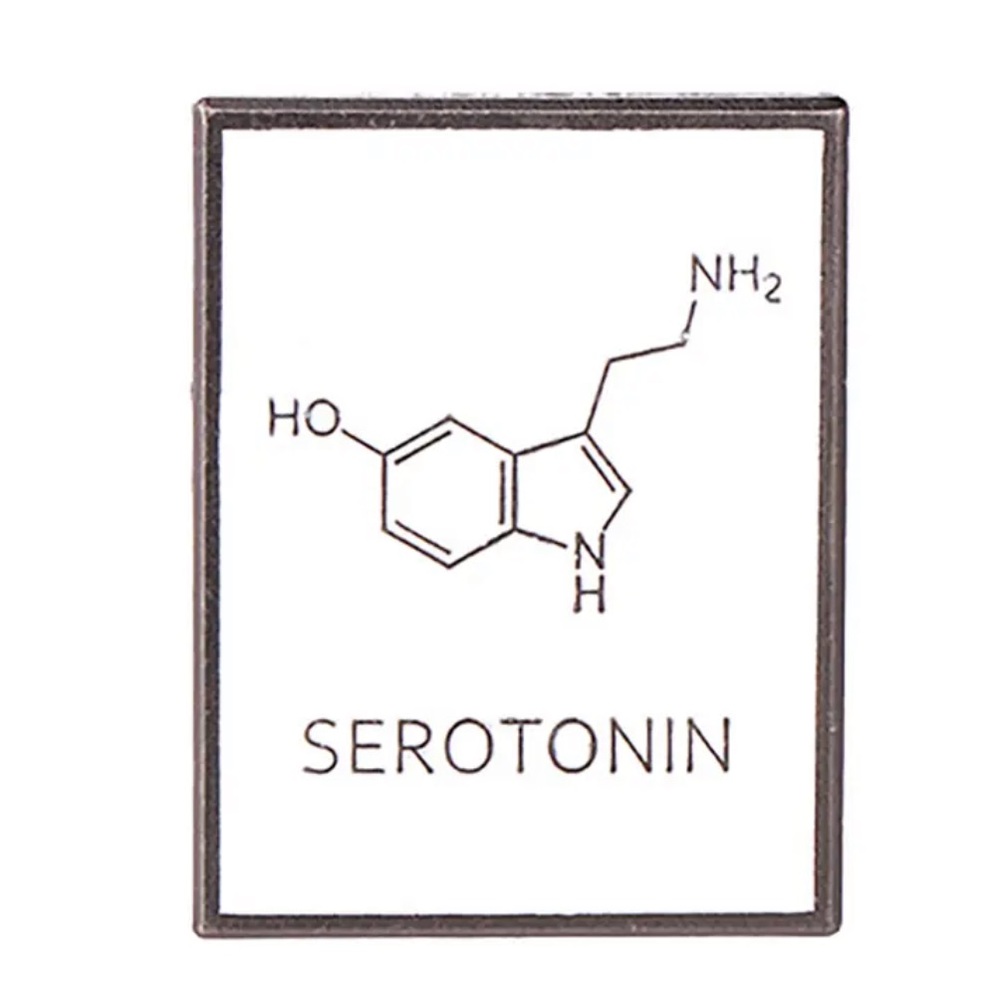 Serotonin Molecule Enamel Pin Nerdy Depression Neuro Science Psych Student Badge
